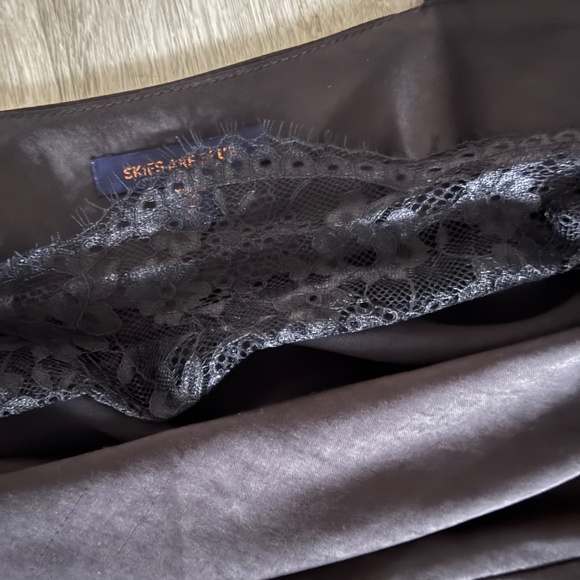 Skies are Blue women’s Satin draped neck With Lace under lay Black Cami XS - Picture 3 of 6